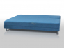 Диван Комфорт без подлокотников 4 подушки микровелюр голубой