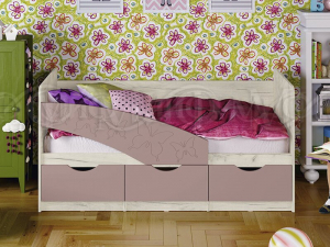 Кровать Бабочки 1600 Фиолетовый металлик