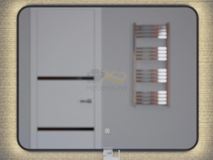 Зеркало Uperwood Modul черное теплая подсветка 80х80 см