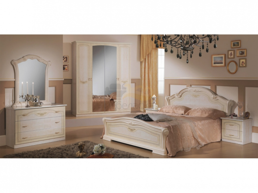 Спальный гарнитур Ирина беж глянец