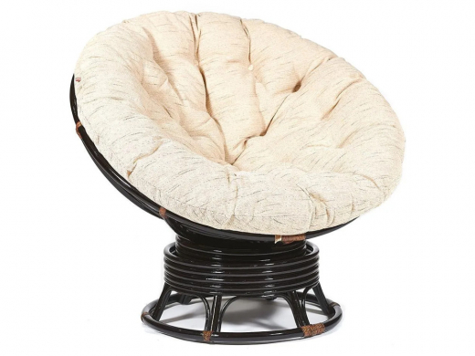 Кресло-качалка Papasan w 23/01 B с подушкой Antique brown, ткань Старт