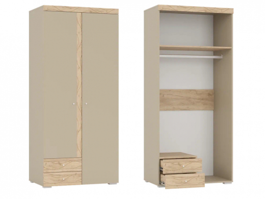 Шкаф 2-х дверный с двумя ящиками Палермо 6-87003