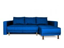 Угловой диван синий с подлокотниками Некст Океан