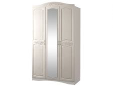 Шкаф 3-х дверный с зеркалом Виола-2 Жемчуг